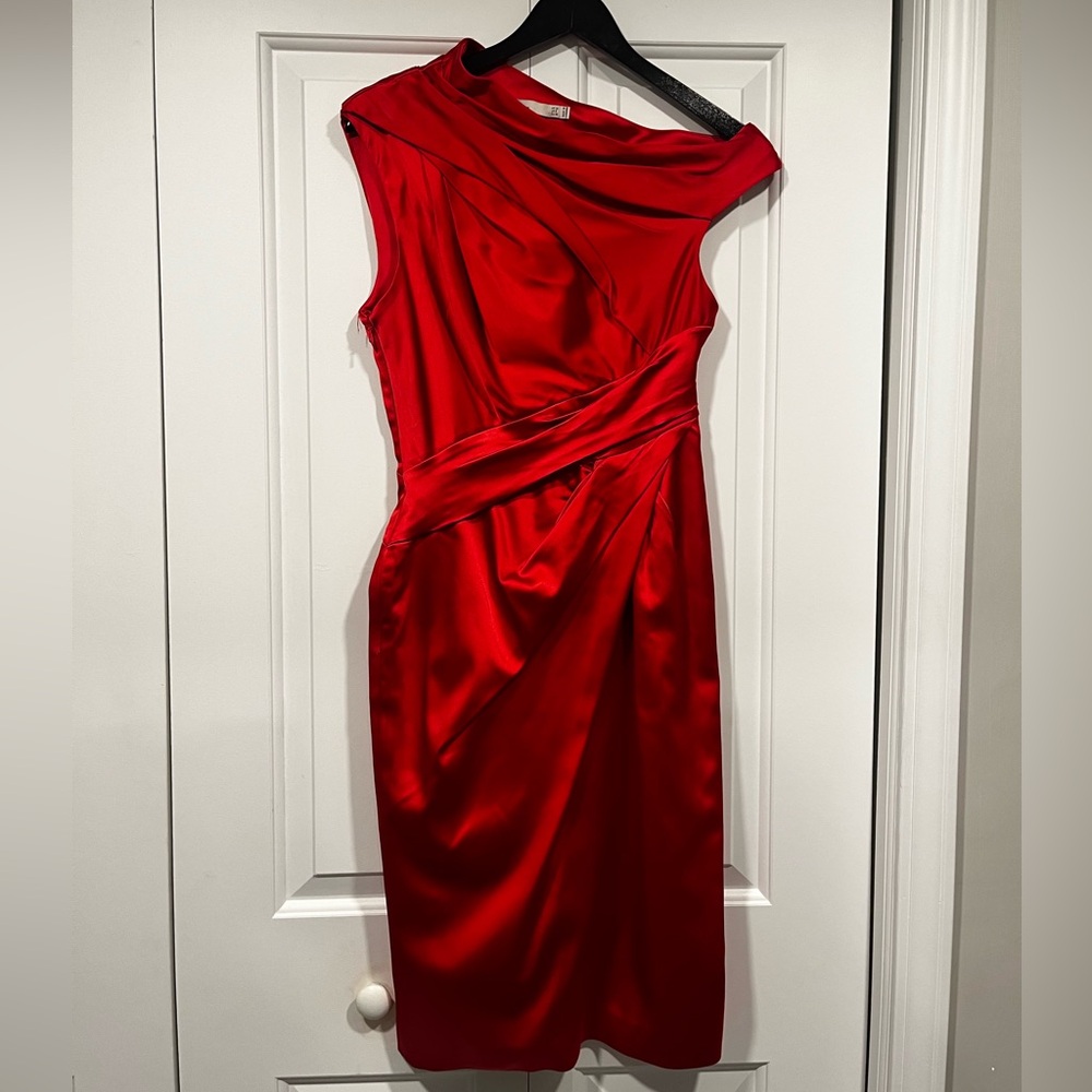 Stunning Ruby Red Satin Dress